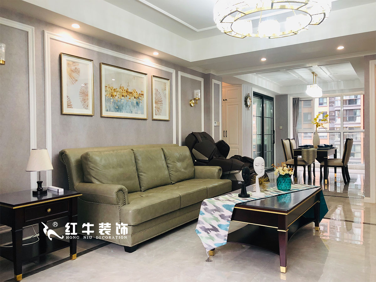 【實景案例】張智猿_紫金未來城-140㎡-美式輕奢風(fēng)格_全包20萬02客廳2