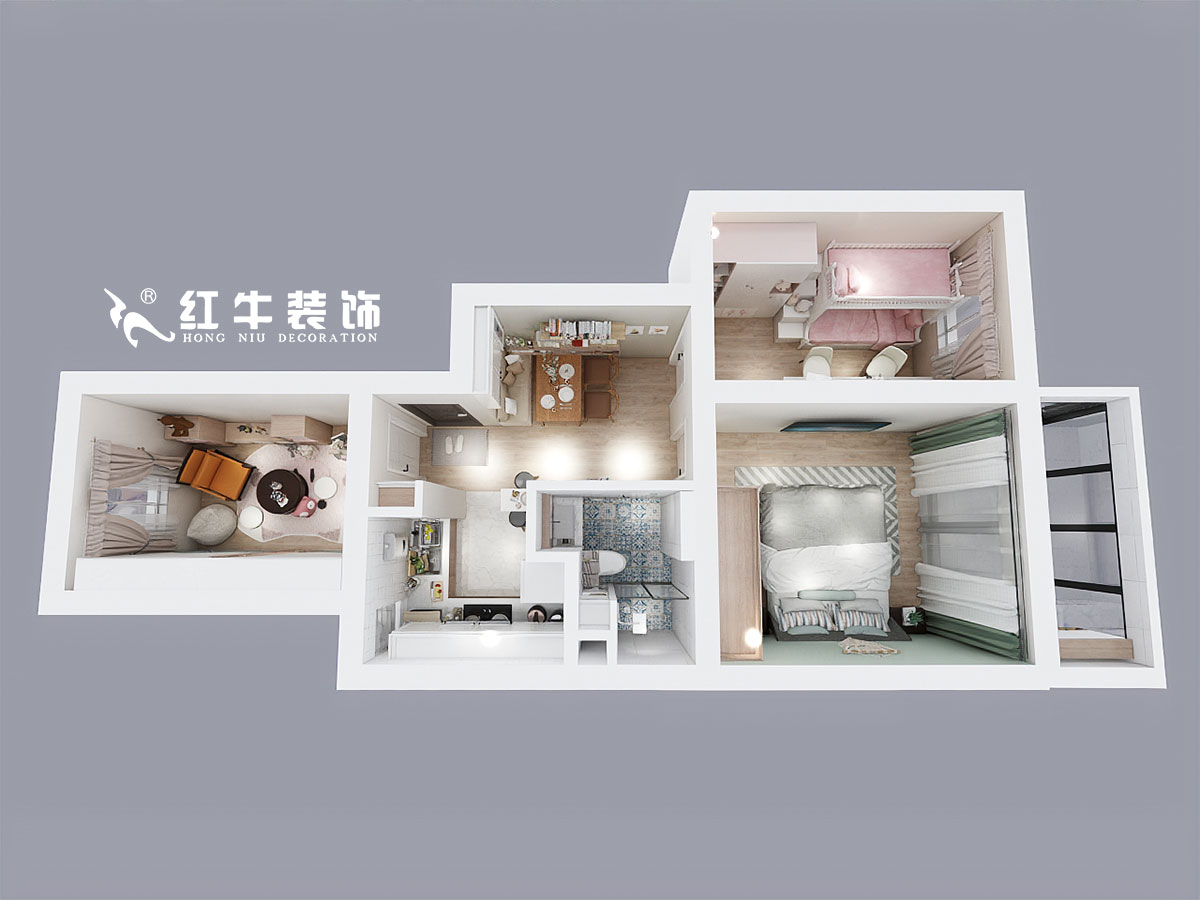 蔣琛_銀城花園147-302-70㎡-混搭風(fēng)格00鳥瞰圖