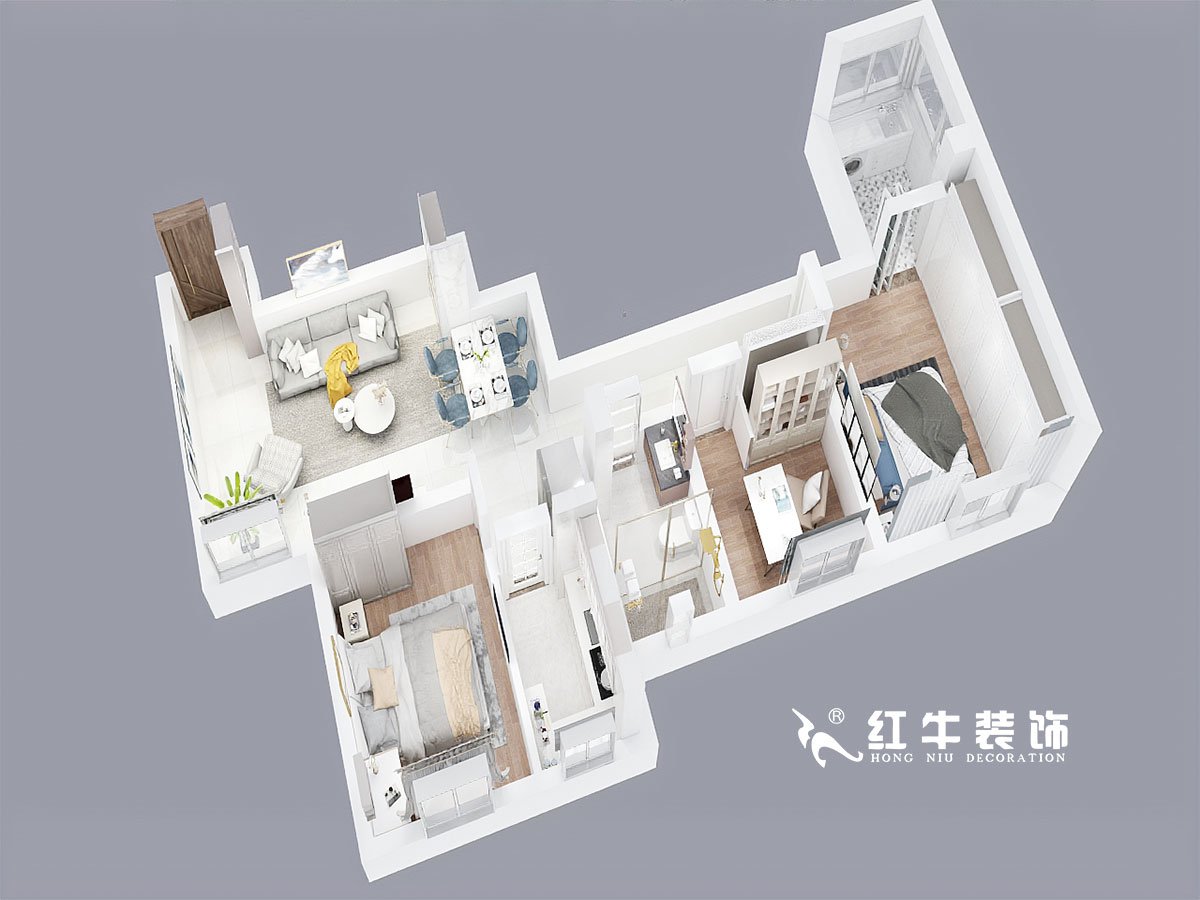 朱明琪_高教新村2-1608-98㎡-現(xiàn)代簡(jiǎn)約風(fēng)格00鳥瞰圖