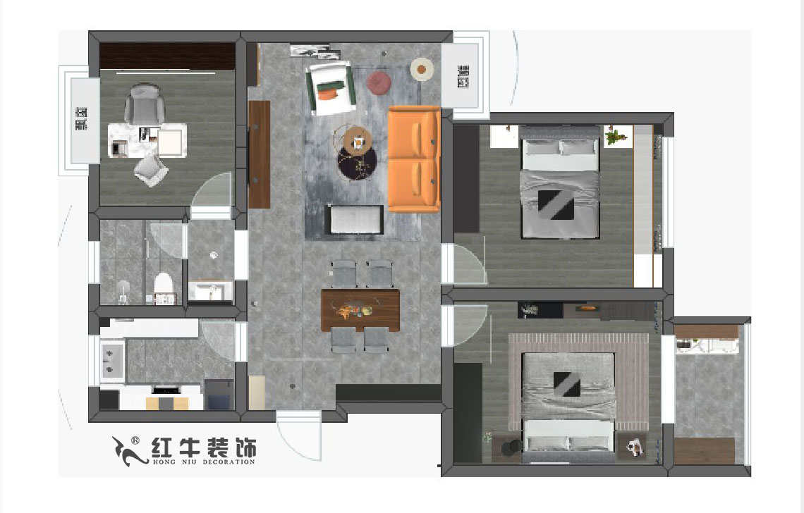 陸利民_時(shí)光澔韻華盛園9-2-801-103㎡-現(xiàn)代簡(jiǎn)約風(fēng)格00彩平圖