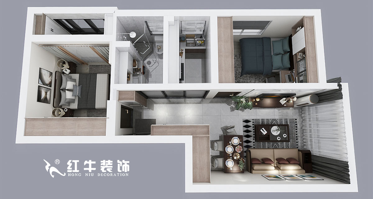 陶陽_萬達東坊4-101-70㎡-現(xiàn)代輕奢風(fēng)格00鳥瞰圖