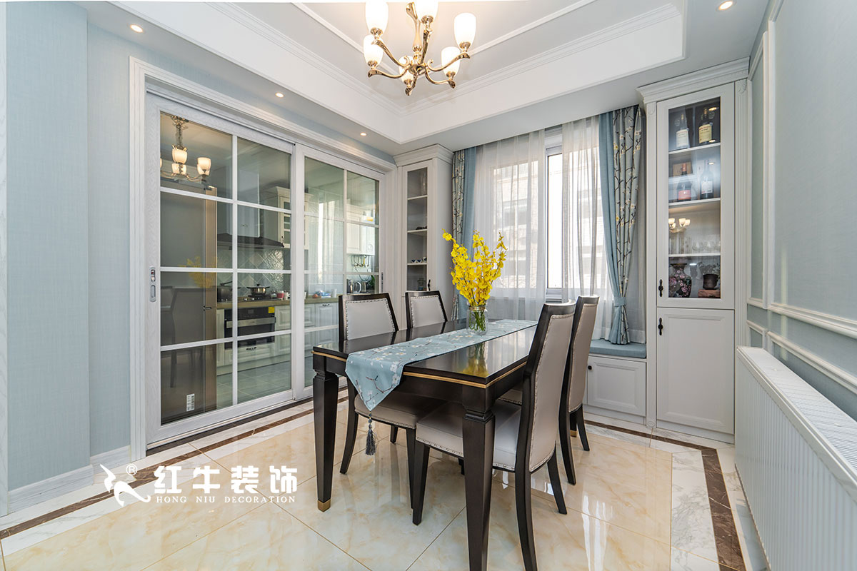 【實(shí)景案例】陶陽_月牙湖花園-145㎡-簡美輕奢風(fēng)格_3室2廳1衛(wèi)_全包18萬05餐廚遠(yuǎn)景