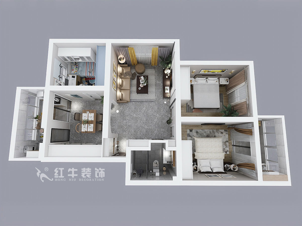 魏明花_南農(nóng)大72-101-95㎡-北歐風(fēng)格_3室2廳1衛(wèi)_成品家¥142000_全包14萬(wàn)00鳥(niǎo)瞰圖