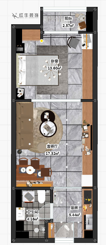 趙東星_武夷綠洲商業(yè)廣場(chǎng)905室-54㎡-現(xiàn)代風(fēng)格_1室1廳1衛(wèi)(毛坯裝修)_定制家¥80000_全包8萬(wàn)00彩平圖