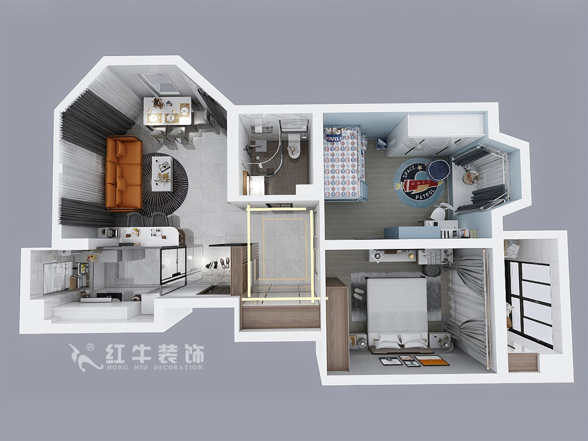 趙東星_碧瑤花園14-201-90㎡-現(xiàn)代風(fēng)格_2室1廳1衛(wèi)(老房翻新)_成品家¥113603_全包11萬00鳥瞰圖