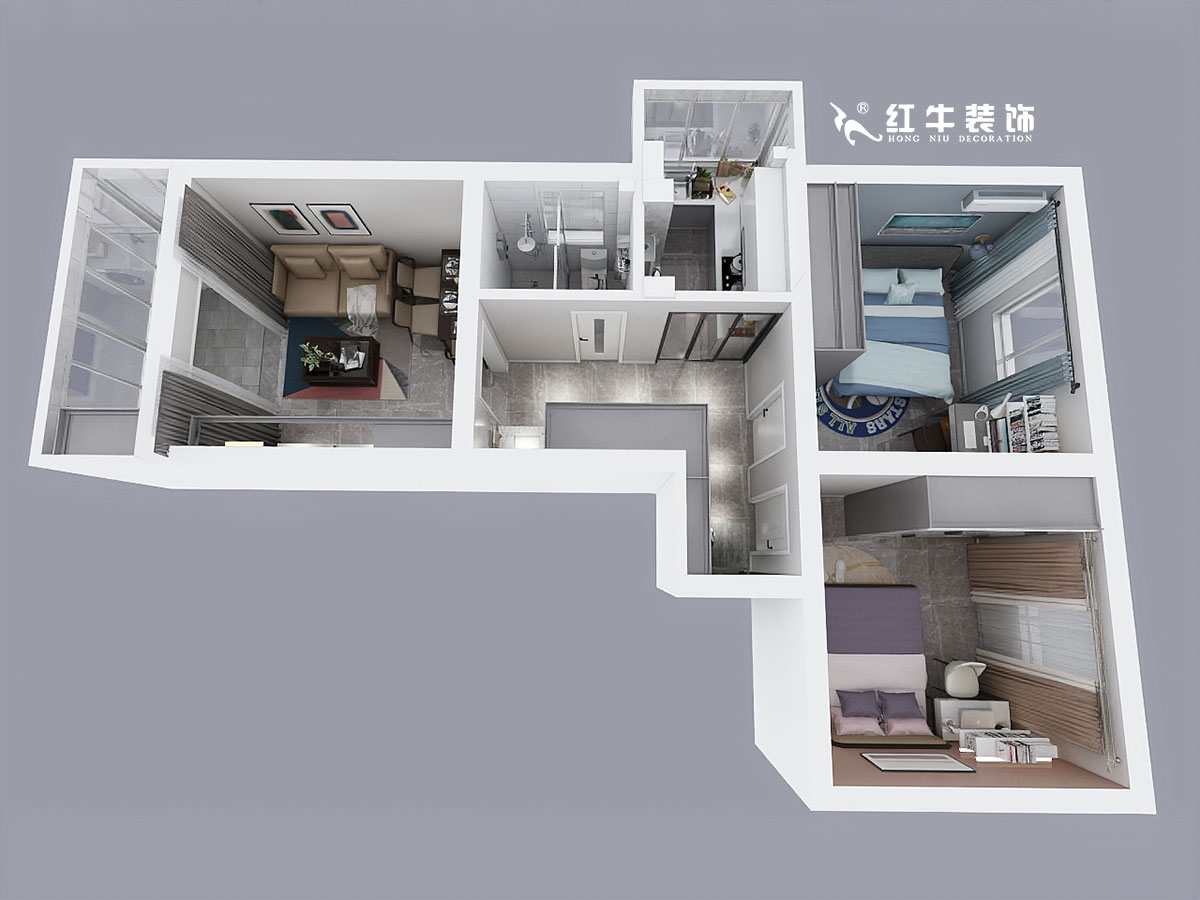 趙東星_紅花地小區(qū)31-13-503-64㎡-現(xiàn)代輕奢風(fēng)格_2室1廳1衛(wèi)(老房翻新)_定制家¥100000_全包10萬00_04鳥瞰圖