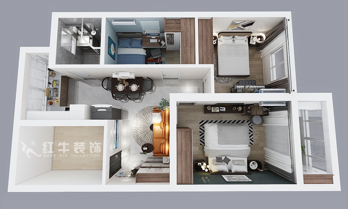 高靈慧_大四福巷3號(hào)501-70㎡-現(xiàn)代簡(jiǎn)約風(fēng)格_3室1廳1衛(wèi)(老房裝修)_定制家¥120900_全包12