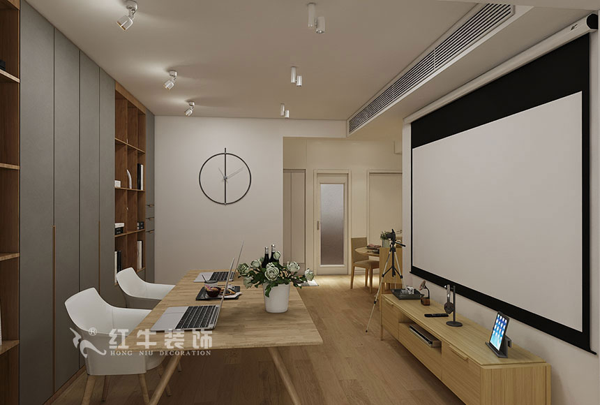 魏利利_津橋華府82㎡現(xiàn)代簡(jiǎn)約｜顛覆傳統(tǒng)客廳，即是休閑書吧又是影院01客廳860x580