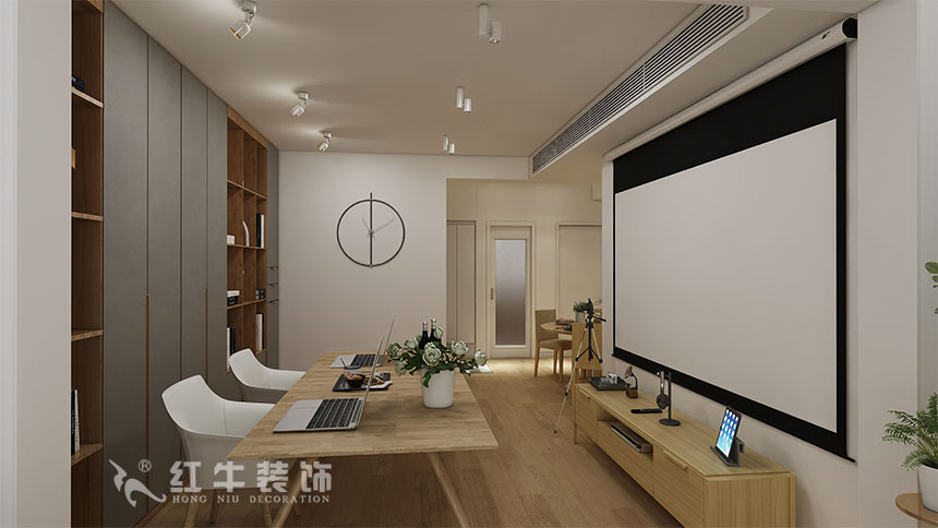 魏利利_津橋華府82㎡現(xiàn)代簡(jiǎn)約｜顛覆傳統(tǒng)客廳，即是休閑書吧又是影院05客廳