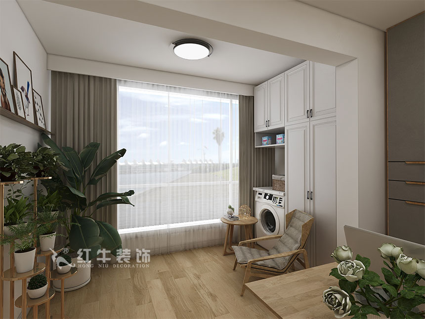 魏利利_津橋華府82㎡現(xiàn)代簡(jiǎn)約｜顛覆傳統(tǒng)客廳，即是休閑書吧又是影院06陽(yáng)臺(tái)