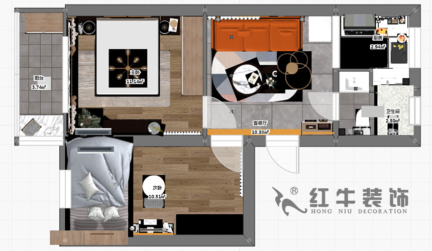 孟憲濤_北秀村22號(hào)3-702-60㎡-現(xiàn)代風(fēng)格_2室1廳1衛(wèi)(二手房裝修)_定制家¥89500_全包9萬(wàn)00_03彩平圖