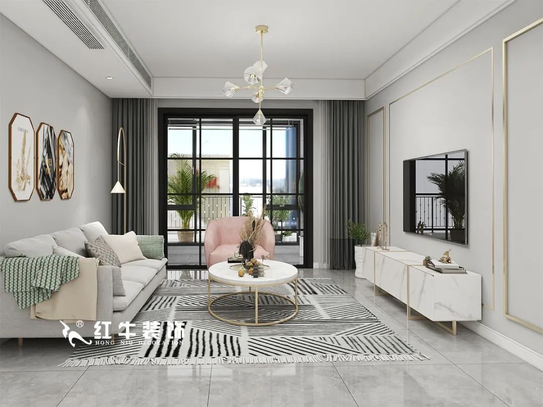 劉萍萍_仙龍灣山莊90㎡輕奢風(fēng)格｜加入一點金屬線條，這個家高級又溫柔！01