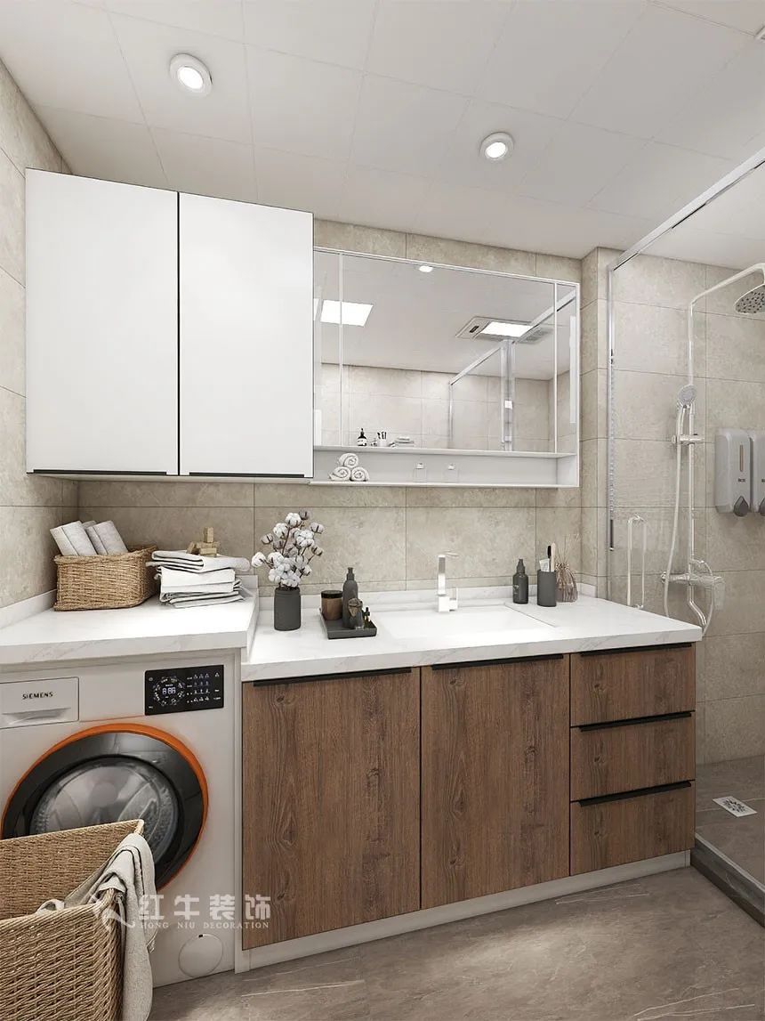 沙發(fā)不要靠墻，這樣設(shè)計(jì)才夠別致?。櫨阓東城水岸115㎡現(xiàn)代風(fēng)格_3室2廳1衛(wèi)_舊房裝修_全包17萬）14