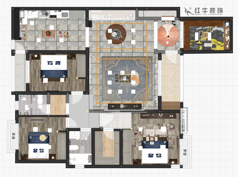 魏利利_北江豪庭48-104-130㎡-美式輕奢風(fēng)格_3室2廳2衛(wèi)(毛坯裝修)_定制家¥205685_全包20萬00_03彩平圖