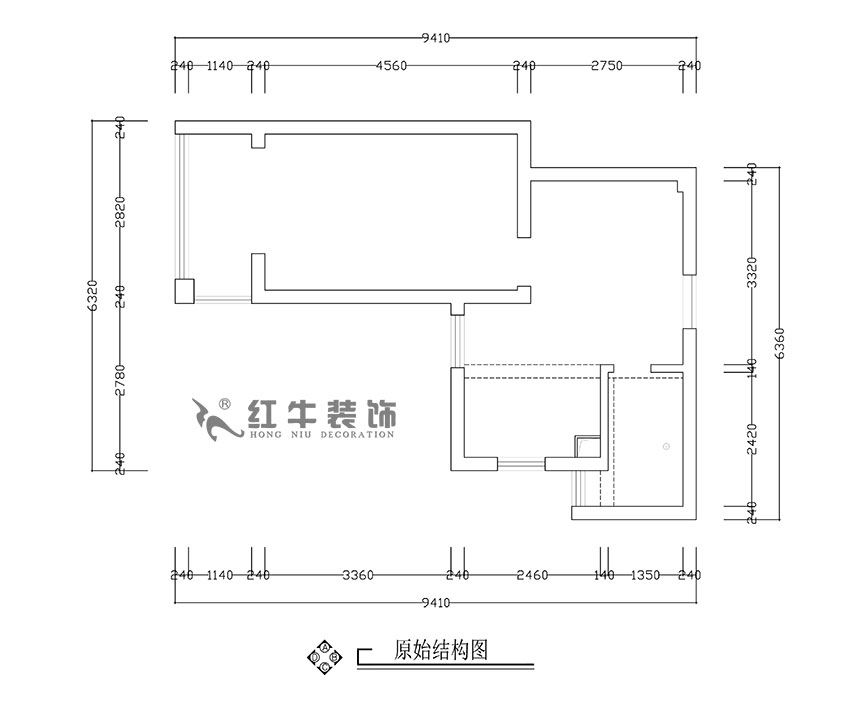張智猿_銀龍四期11棟2-706-42㎡-現(xiàn)代簡約風(fēng)格_1室1廳1衛(wèi)(老房裝修)_定制家¥79453_全包8萬00_01原始結(jié)構(gòu)圖
