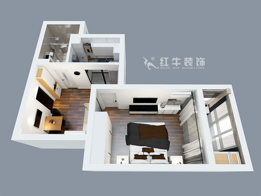 張智猿_銀龍四期11棟2-706-42㎡-現(xiàn)代簡約風(fēng)格_1室1廳1衛(wèi)(老房裝修)_定制家¥79453_全包8萬00_04鳥瞰圖