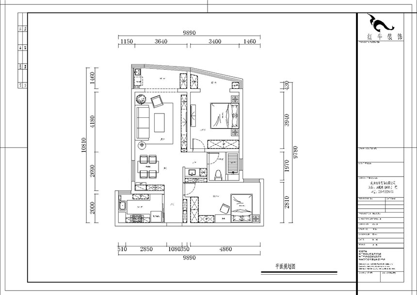 熊皓宇_海德衛(wèi)城2-3-2202-100㎡-簡約歐式風(fēng)格_2室2廳1衛(wèi)(老房翻新)_成品家¥144000_全包14萬00_02平面布置圖