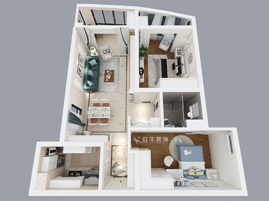 熊皓宇_海德衛(wèi)城2-3-2202-100㎡-簡約歐式風(fēng)格_2室2廳1衛(wèi)(老房翻新)_成品家¥144000_全包14萬00_04鳥瞰圖