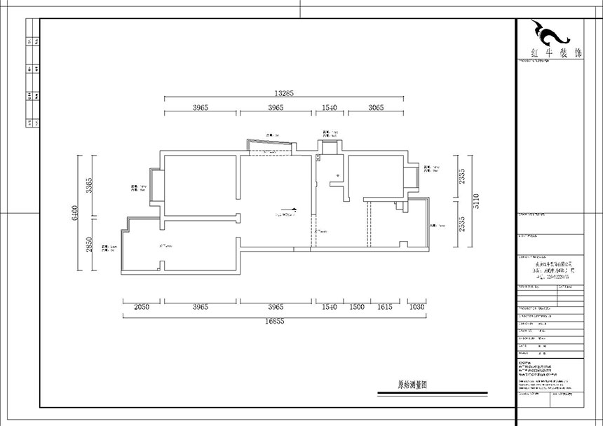 熊皓宇_東城水岸6-B-204-100㎡-現(xiàn)代簡(jiǎn)約風(fēng)格_3室2廳1衛(wèi)(老房翻新)_成品家¥165270_全包14萬00_01原始結(jié)構(gòu)圖