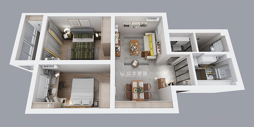 孟憲濤|雨花村12-606-70㎡-現(xiàn)代風(fēng)格|2室1廳1衛(wèi)|二手房裝修|成品家¥91000|全包9萬(wàn)|00_04鳥(niǎo)瞰圖