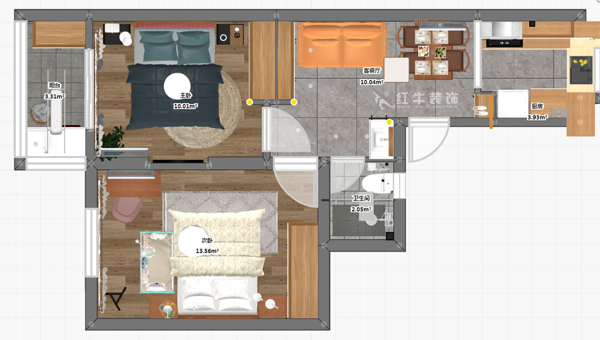 劉小勇|水佐崗48巷5號院9-402-56㎡-現(xiàn)代風(fēng)格|2室1廳1衛(wèi)|老房裝修|定制家¥120000|全包9