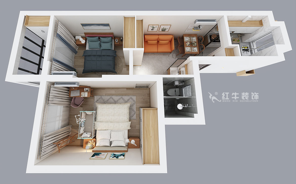 劉小勇|水佐崗48巷5號院9-402-56㎡-現(xiàn)代風(fēng)格|2室1廳1衛(wèi)|老房裝修|定制家¥120000|全包9