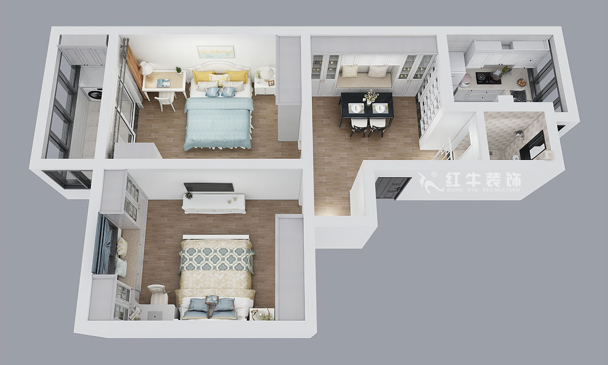 張桐瑋|天津新村25-304-64㎡-現(xiàn)代簡美風(fēng)格|2室1廳1衛(wèi)|老房裝修|定制家¥71800|全包10萬|00_04鳥瞰圖