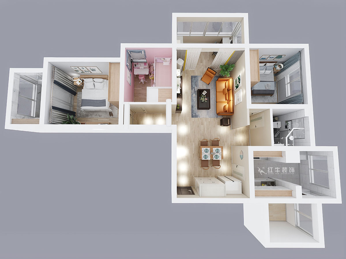 余瑋|萬江共和2期28-1511-115㎡-北歐風格|3室2廳1衛(wèi)|新房裝修|成品家¥144533|全包14