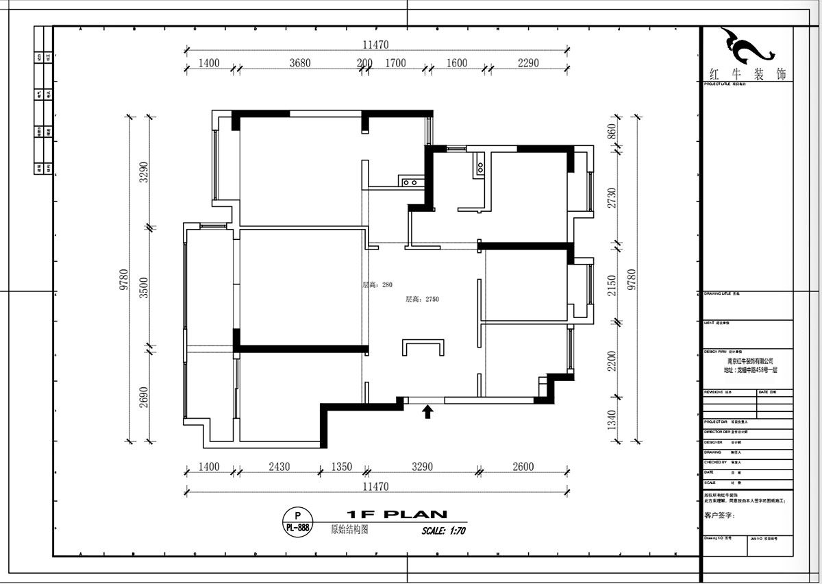 吳波|湖光晨樾2-402-108㎡-現代風格|4室2廳2衛(wèi)|新房裝修|定制家¥129152|全包13萬|00_01原始結構圖