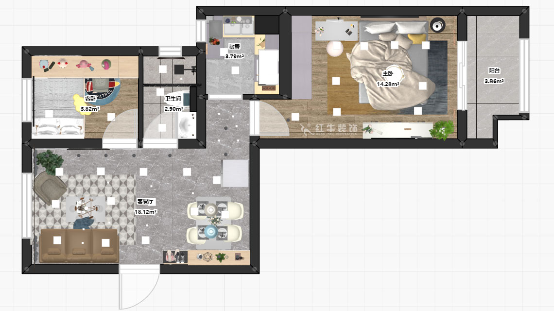 朱明琪|御道嘉庭8-110-82㎡-現(xiàn)代簡約風(fēng)格|2室2廳1衛(wèi)|新房裝修|定制家¥123516|全包12萬|00_03彩平圖