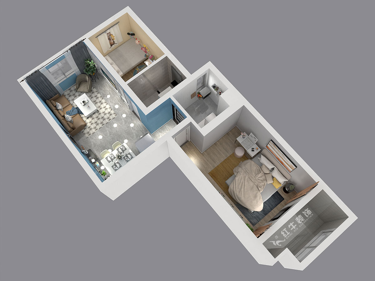 朱明琪|御道嘉庭8-110-82㎡-現(xiàn)代簡約風(fēng)格|2室2廳1衛(wèi)|新房裝修|定制家¥123516|全包12萬|00_04鳥瞰圖