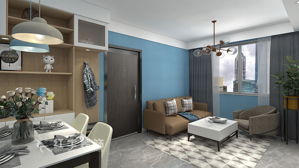 朱明琪|御道嘉庭8-110-82㎡-現(xiàn)代簡約風(fēng)格|2室2廳1衛(wèi)|新房裝修|定制家¥123516|全包12萬|01客餐廳