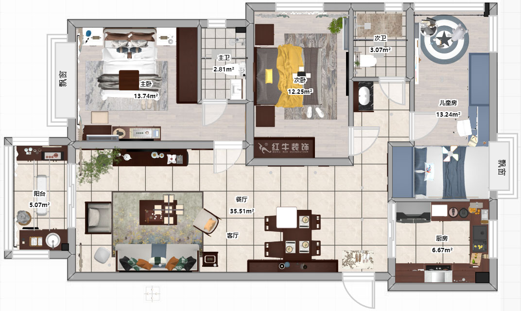 劉小勇|映月溪山3-1305-119㎡-新中式風(fēng)格|3室2廳2衛(wèi)|新房裝修|定制家¥159000|全包15