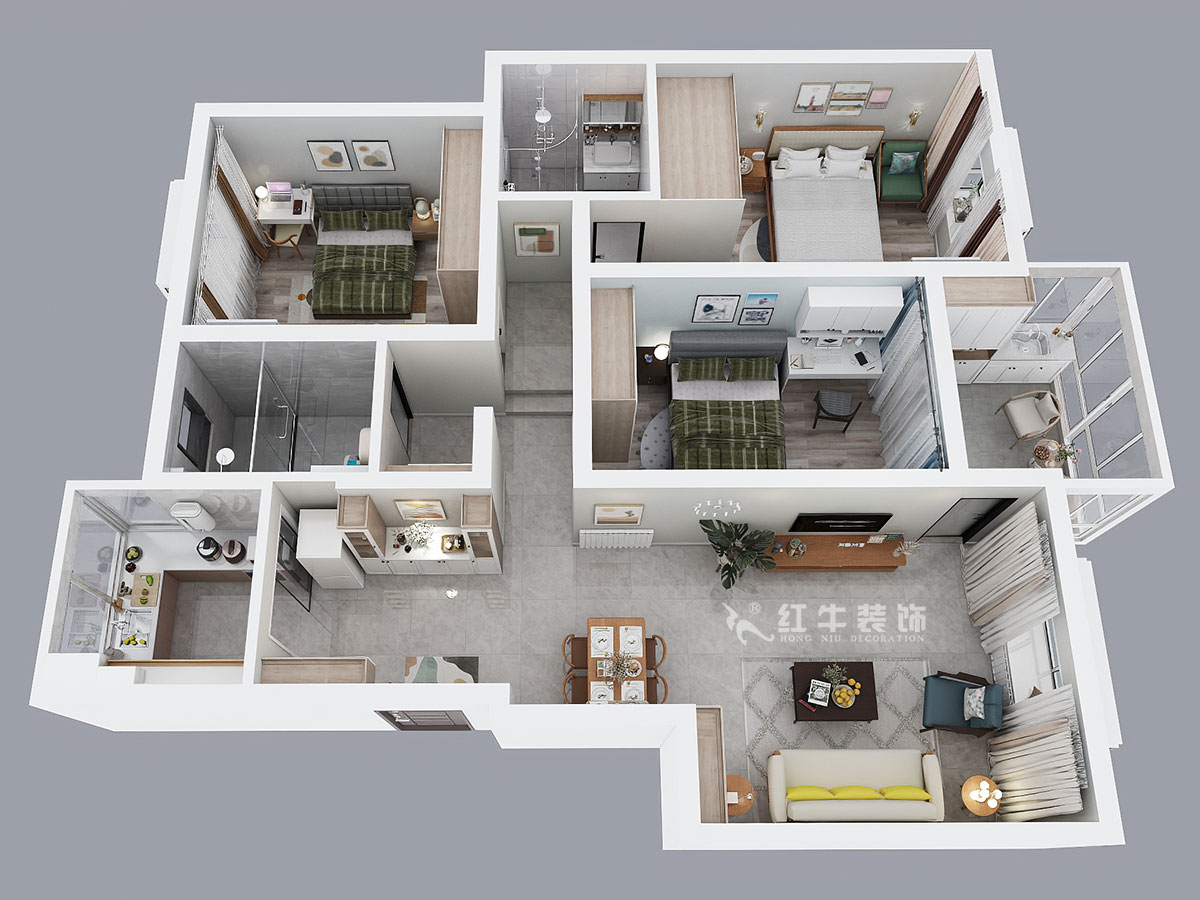 魏明花|水秀花園15-701-128㎡-現(xiàn)代簡約風(fēng)格|3室2廳2衛(wèi)|二手房裝修|定制家¥176904|全包17