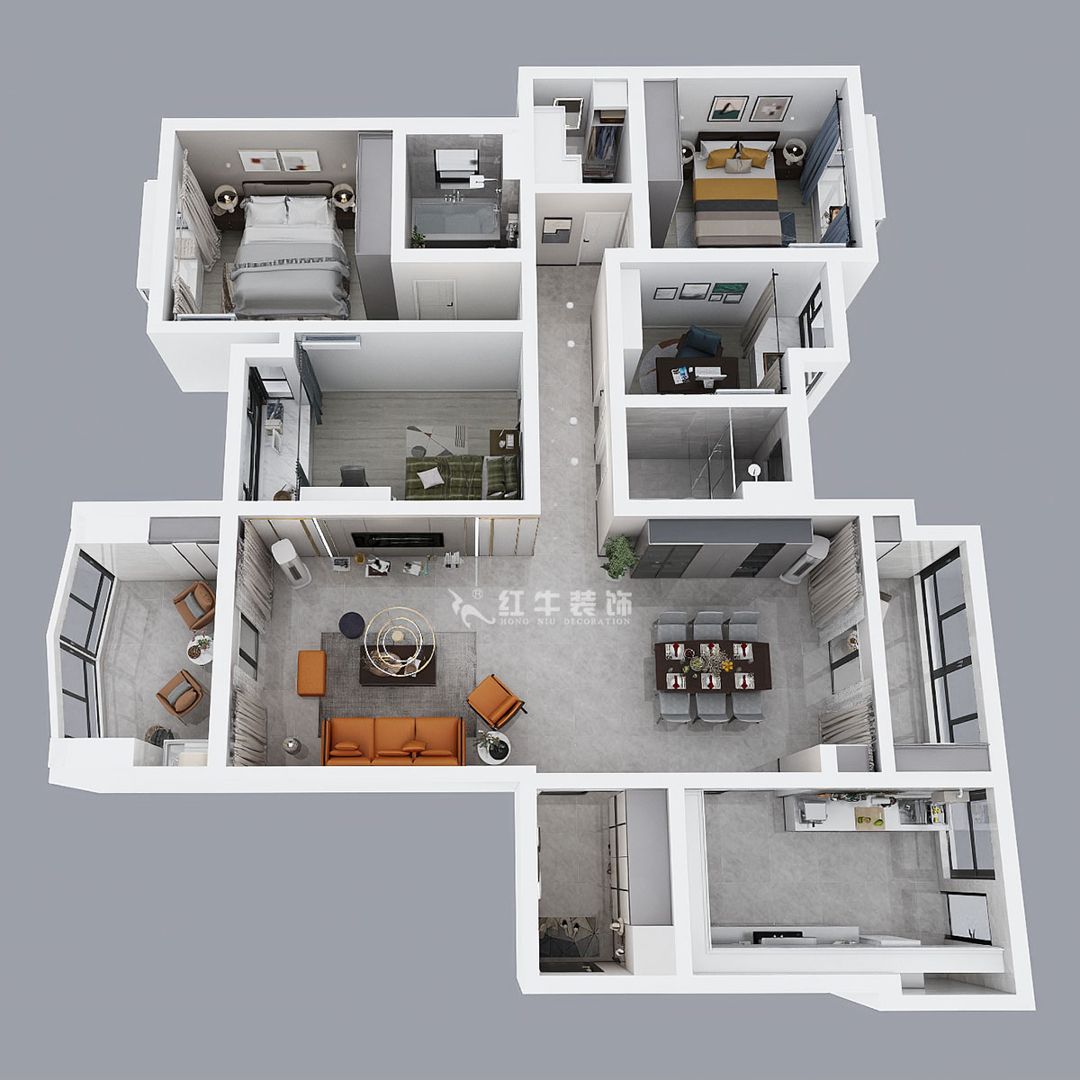 吳波|雅居樂濱江國際2-2-1706-178㎡-現(xiàn)代風(fēng)格|大戶型平層|4室2廳2衛(wèi)|新房裝修|定制家¥206091|全包20