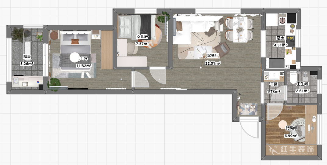 賈庭|燕歌園7-2806-80㎡-現(xiàn)代風(fēng)格|3室2廳1衛(wèi)|新房裝修|定制家¥92200|全包9