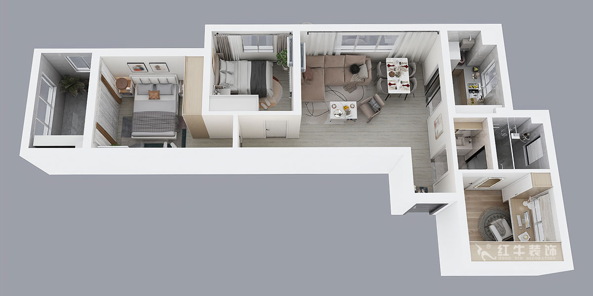 賈庭|燕歌園7-2806-80㎡-現(xiàn)代風(fēng)格|3室2廳1衛(wèi)|新房裝修|定制家¥92200|全包9