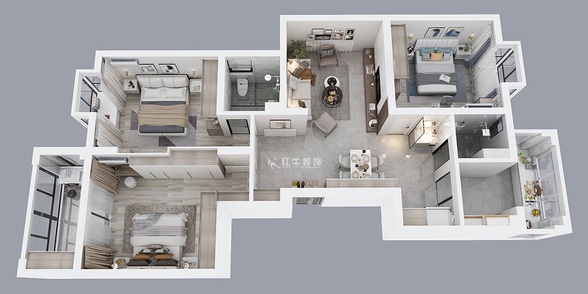 魏明花｜御道嘉庭7-1-402-132㎡-現(xiàn)代簡約風(fēng)格｜3室2廳2衛(wèi)｜新房裝修｜定制家￥218358｜全包21