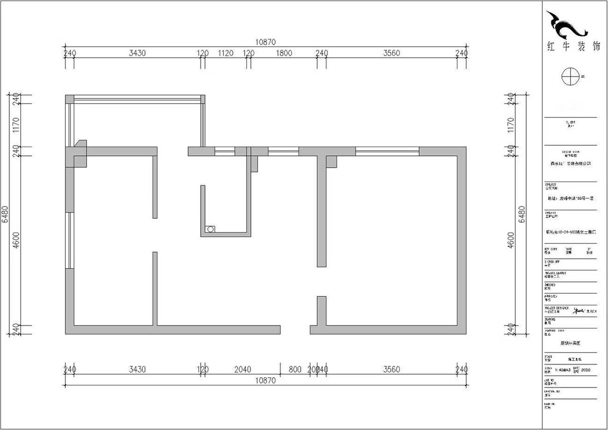 【實(shí)景案例】朱明琪|銅坊苑10-34-603-55㎡-現(xiàn)代簡(jiǎn)約風(fēng)格|2室2廳1衛(wèi)|老房裝修|定制家¥89200|全包10萬(wàn)|00_01原始結(jié)構(gòu)圖