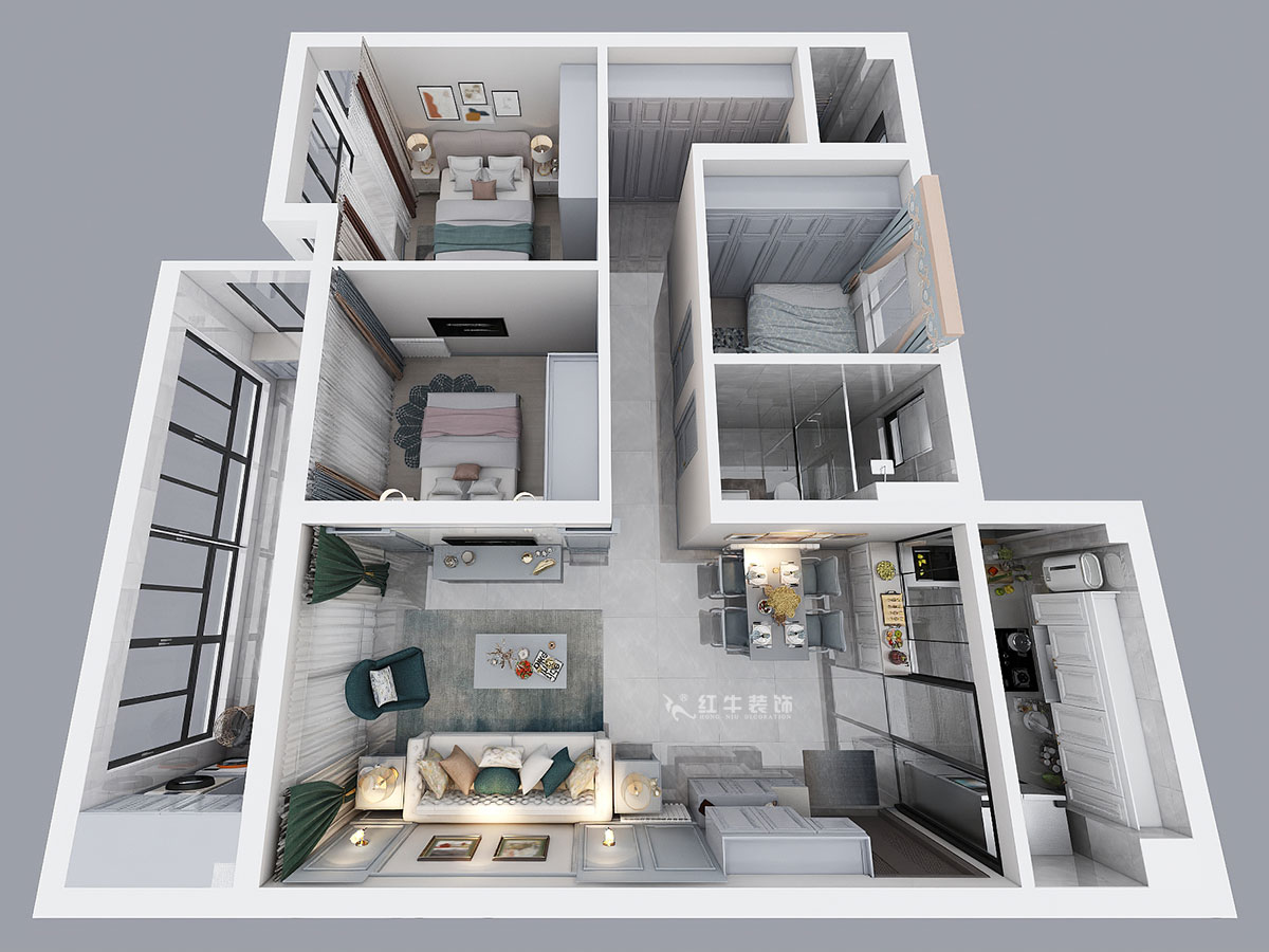 熊浩宇|藍(lán)光·睿創(chuàng)新筑5-1004-110㎡-簡(jiǎn)美風(fēng)格|3室2廳2衛(wèi)|新房裝修|定制家¥231400|全包20萬(wàn)|00_04鳥(niǎo)瞰圖