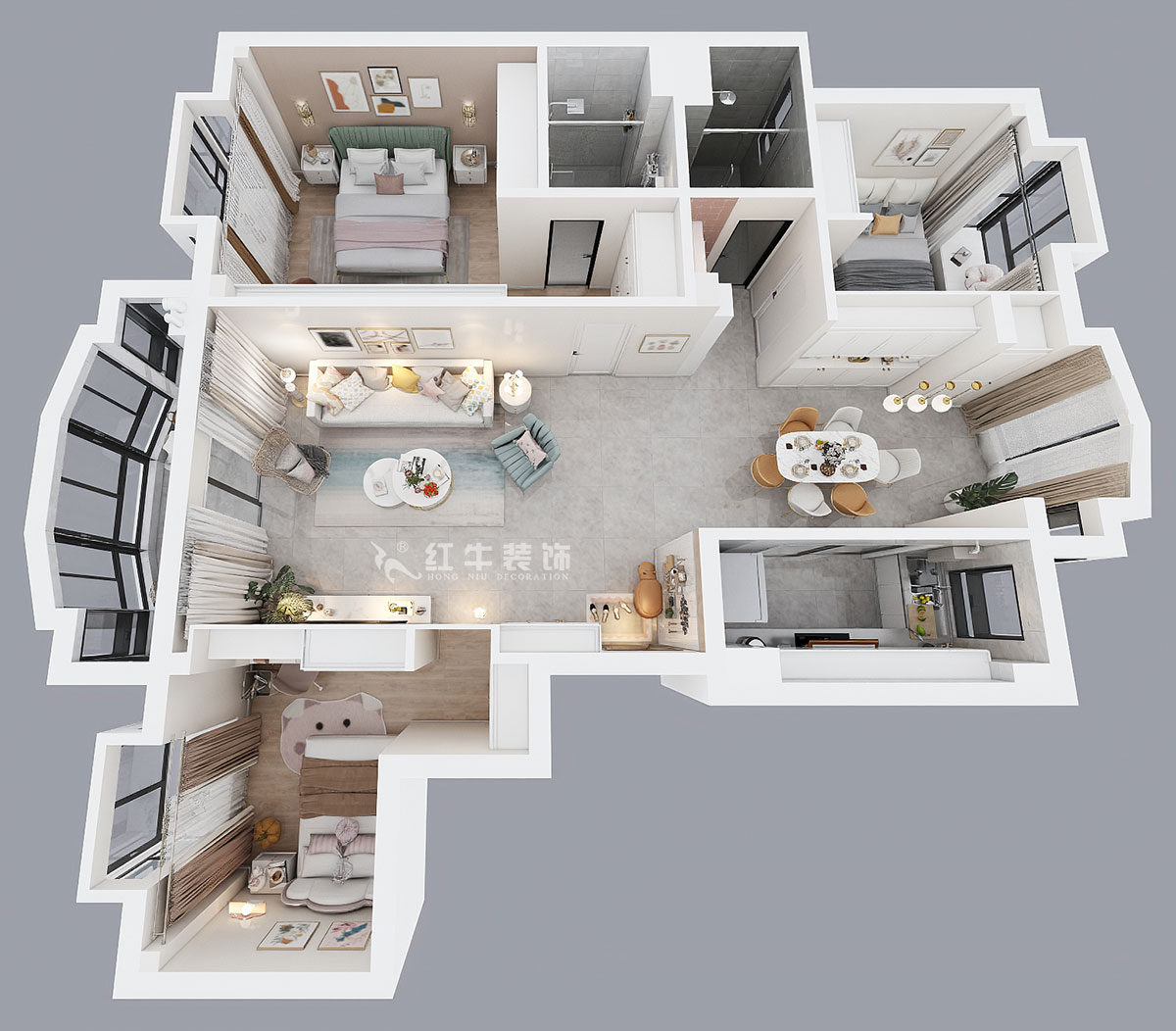 魏明花|明發(fā)濱江新城240-1-802-118㎡-現(xiàn)代簡約風(fēng)格|3室2廳2衛(wèi)|二手房裝修|定制家¥183000|全包18