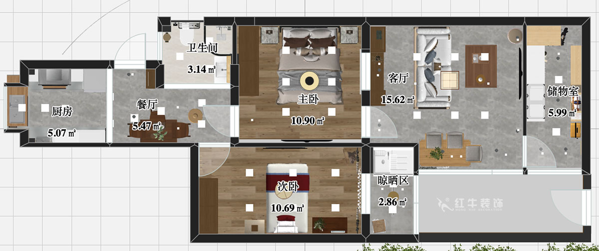 張智猿|后宰門街32號7-2-16-73㎡-簡中風(fēng)格|2室2廳1衛(wèi)|老房裝修|定制家¥111798|全包11萬|00_03平面彩圖