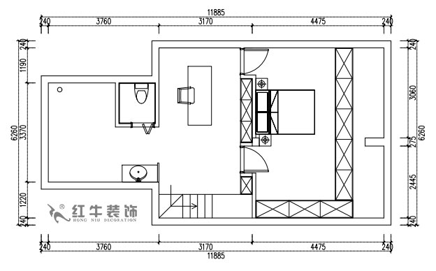 張桐瑋|雨花村19-701-110㎡-現代簡約風格|3室2廳1衛(wèi)|新房裝修|定制家¥124244|全包12萬|00_04二層平面方案
