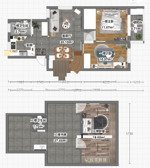 張桐瑋|雨花村19-701-110㎡-現代簡約風格|3室2廳1衛(wèi)|新房裝修|定制家¥124244|全包12萬|00_05平面彩圖