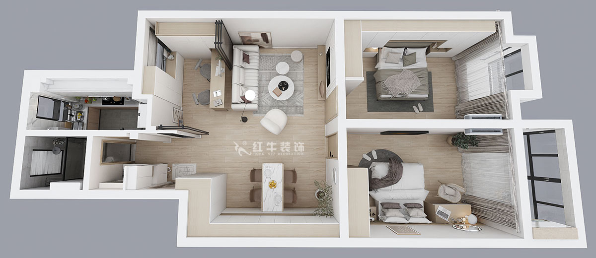 顧娟|愛達花園紫藤園6-18-401-96㎡-北歐風格|3室2廳1衛(wèi)|舊房裝修|定制家¥121200|全包12