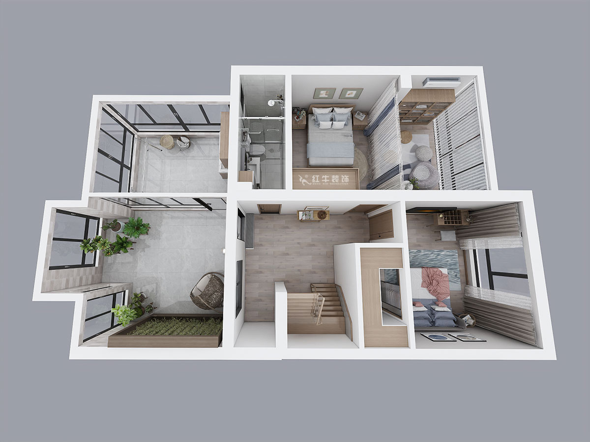 吳波|錢塘望景20-2-505-140㎡-現(xiàn)代風格|4室2廳2衛(wèi)|舊房裝修|定制家¥171024|全包17