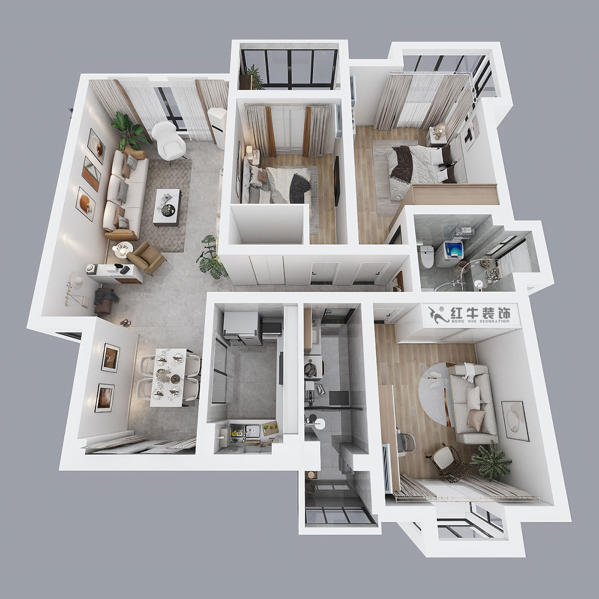 吳波|仁恒翠竹園33-504-138㎡-現(xiàn)代風(fēng)格|3室2廳2衛(wèi)|新房裝修|定制家¥155631|全包15