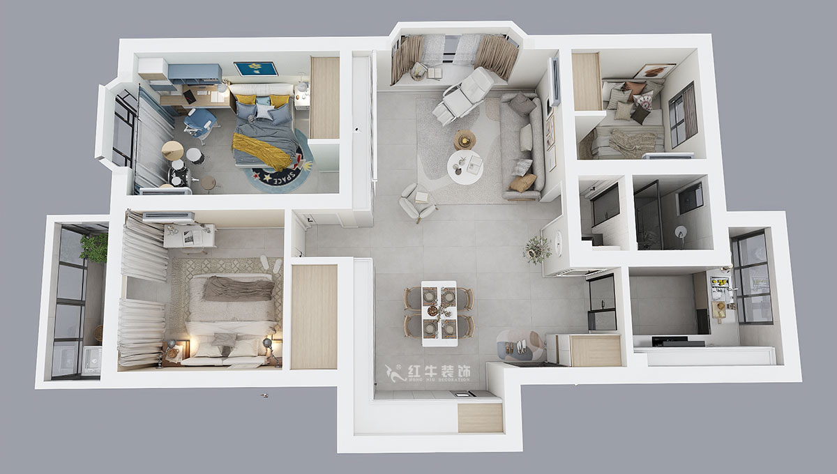 魏明花|東寶花園12-402-96㎡-現(xiàn)代簡(jiǎn)約風(fēng)格|3室2廳1衛(wèi)|二手房裝修|定制家¥161200|全包12