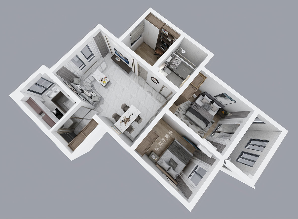 陸利民｜樂居雅14-2-804-90㎡-原木簡約風格｜3室2廳1衛(wèi)｜新房裝修｜定制家￥111670｜全包11