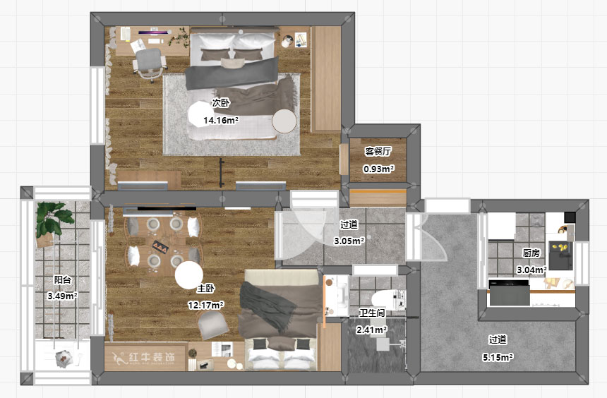 賈庭|木匠營123號605室-50㎡-現(xiàn)代風(fēng)格|2室0廳1廚1衛(wèi)|老房裝修|定制家¥83400|全包8